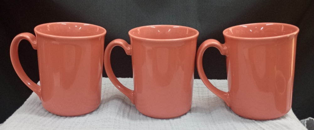 Corning Corelle Coral Peach Salmon Forever Yours Mugs Set Of 3